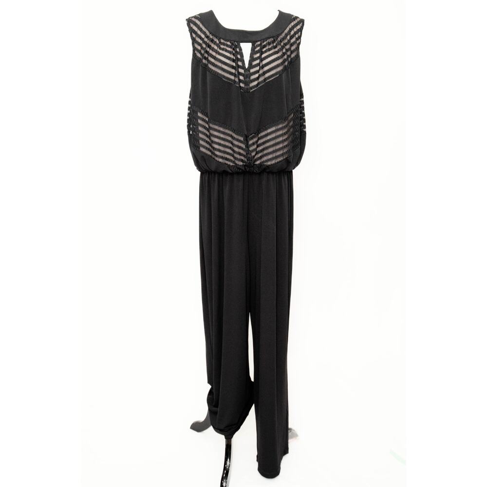 London Times Women's Formal Black Jumpsuit Plus Size 2X